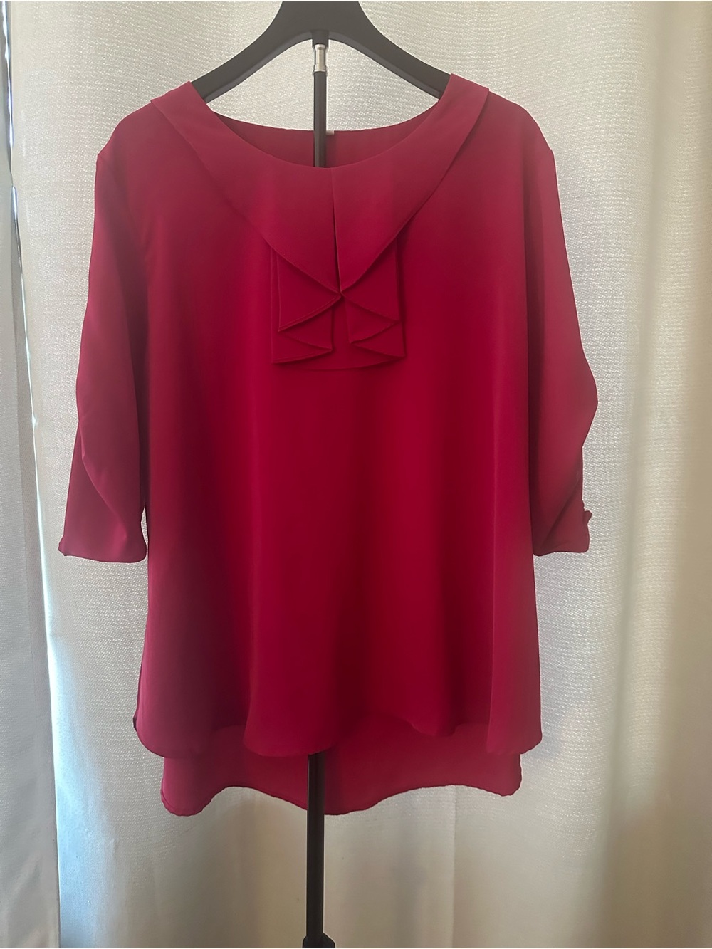 Women’s Dark pink Blouse with Pleat Detail
